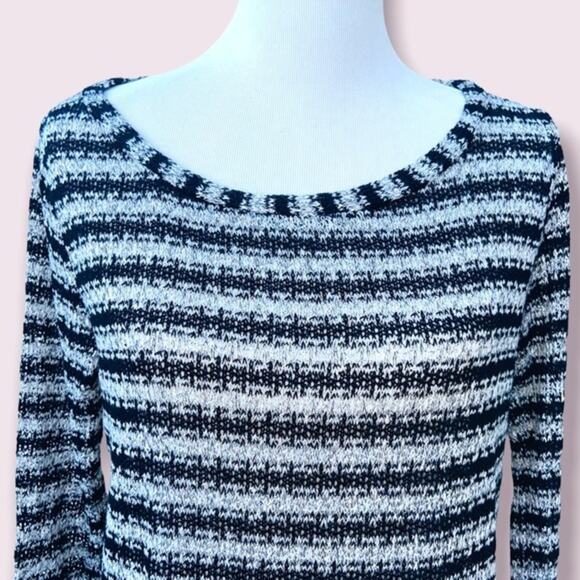 Splendid for Anthropologie Boatneck Knit Top NWT Metallic Stripe NEW - Picture 5 of 12